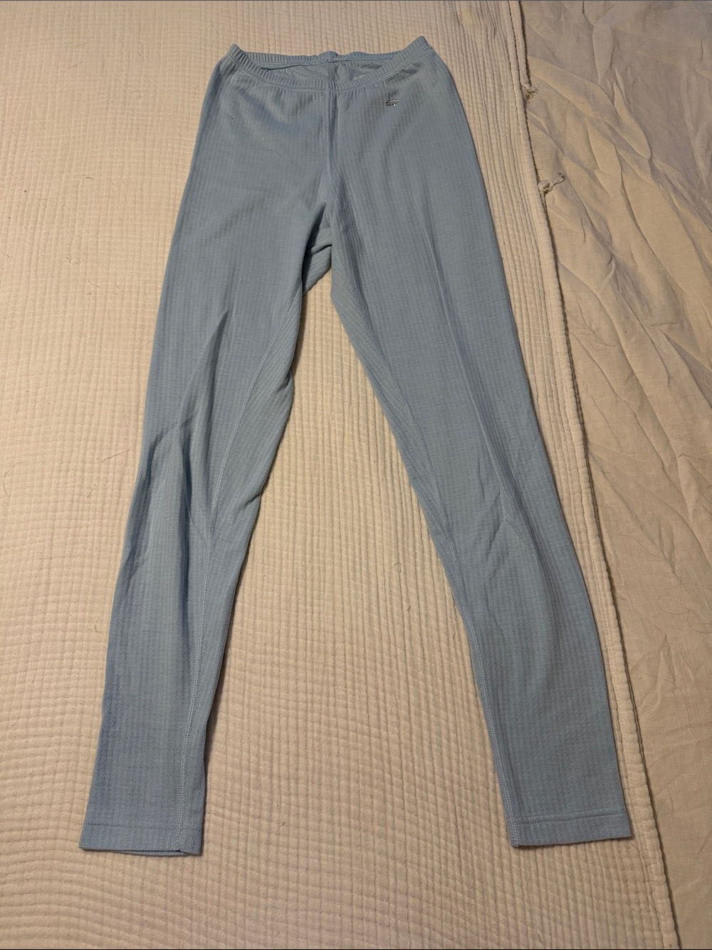 Light Blue Ribbed Leggings - Unbranded